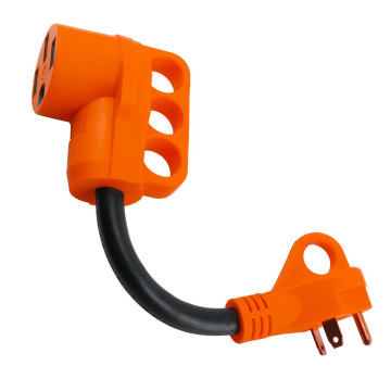 Adaptateur de puissance RV Heavy Dutk Dutwing, 30Amp à 50Amp avec une mise à niveau de conception super ergonomique verrouillage de torsion à 90 degrés, 12 &quot;10/3